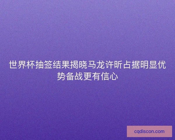 世界杯抽签结果揭晓马龙许昕占据明显优势备战更有信心 世界杯抽签结果揭晓马龙许昕占据明显优势备战更有信心