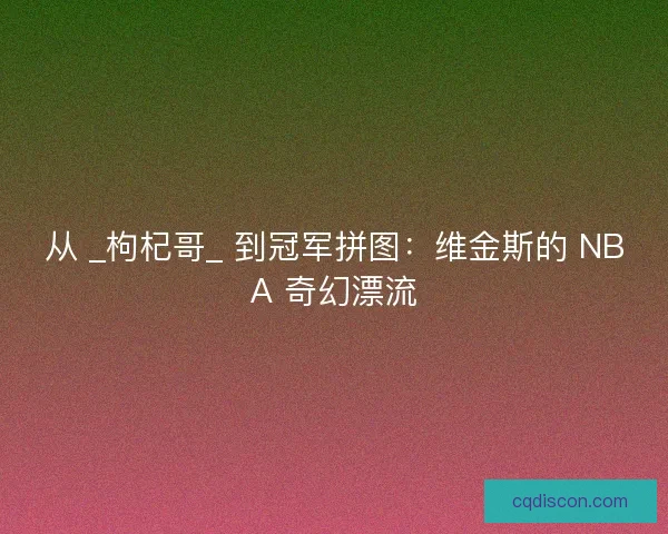 从 _枸杞哥_ 到冠军拼图：维金斯的 NBA 奇幻漂流